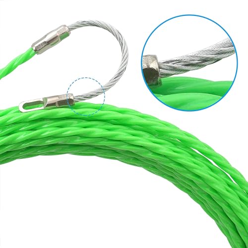 YOUTU® Fischband-Drahtzieher durch Wanddrahtfädler, mit Führungsfeder Einziehband φ4,5mm, Kabeleinzug Einziehhilfen in ideales Einzugsband zur Kabelverlegung Leerrohre (6M)