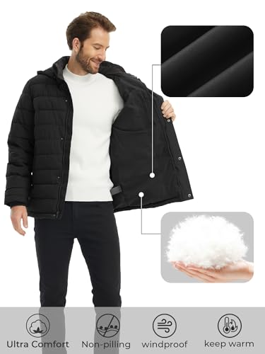 wantdo Men's Quilted Puffer Jacket Hooded Waterproof winter jacket Warm Puffer Coat Outwear4