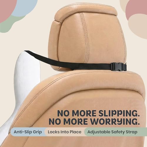 Image of Kids Car Sleeping Pillow, H-Shaped for Neck & Back Support, White Panda | Hands & Seat Belt Slot, Machine Washable & Compressible, Perfect for Car, Plane, Train, Boat & More