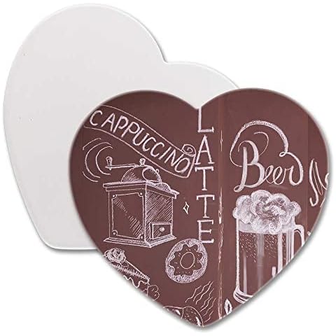 Sublimation Blanks Products Coasters Sandstone Tiles Heart 5 PCS Heat Transfer 4 inches with Cork Bottom Cup Drink Coaster by INNOSUB USA Cover