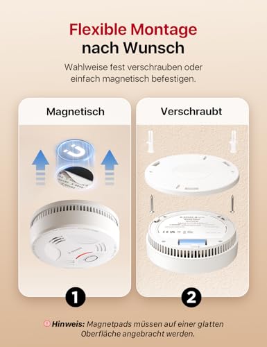 X-Sense Smart Rauchmelder, Nachtmodus & Magnethalterung, SD11-MR31, 3 Stück – Ansicht 5
