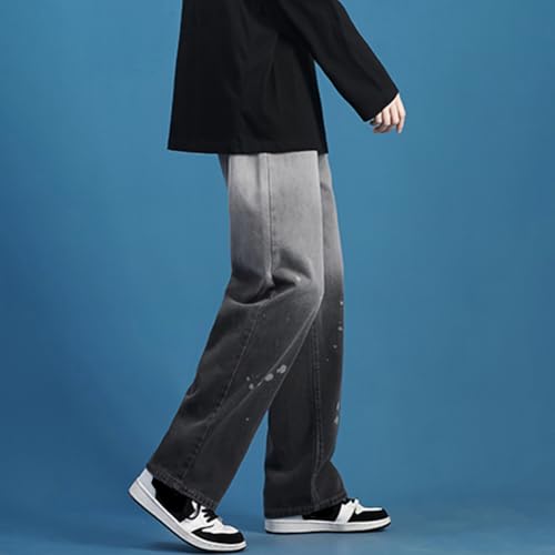 XYGJZ Casual Loose Fit Jeans for Men Gradient Tie Dye Straight Leg Denim Pants4