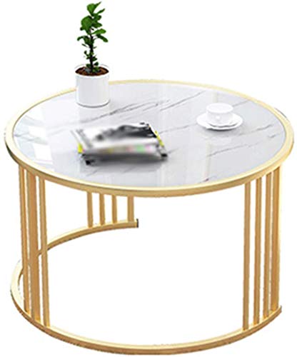 HTLLT Storage Table Double Layer Shelf Creative Metal Coffee Table Liv