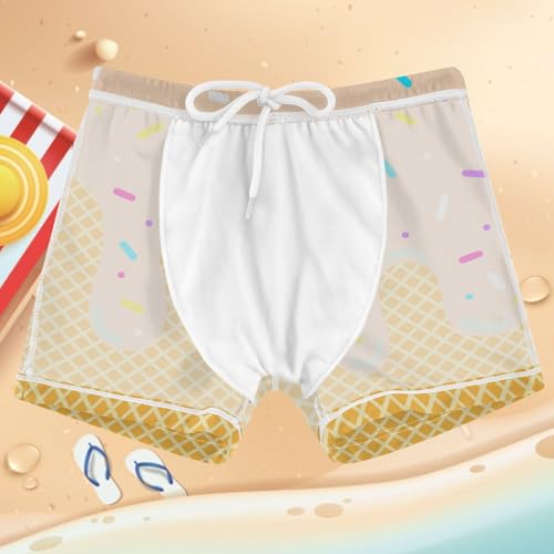 Boys Swim Trunks Quick Dry Bathing Suit Ice Cream Melts Skin Toddler Swim Shorts Boardshorts Swimwear 3-104