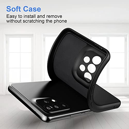 Image of DIZORO Microfiber Candy Case Compatible for Samsung A73 5g Smooth Touch Cushion Liquid Soft Silicone Gel Rubber Phone Cases Non-Slip Full Body Protective Shockproof Back Cover - Black