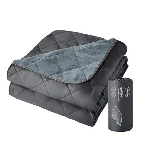 Silentnight Camping Collection Quilted Travel Blanket - Cosy Soft Fleece Keep You Warm Outdoor - Water & Wind Proof for Hiking Campfire Car or Garden - Lightweight Compact Machine Washable, 145x200cm