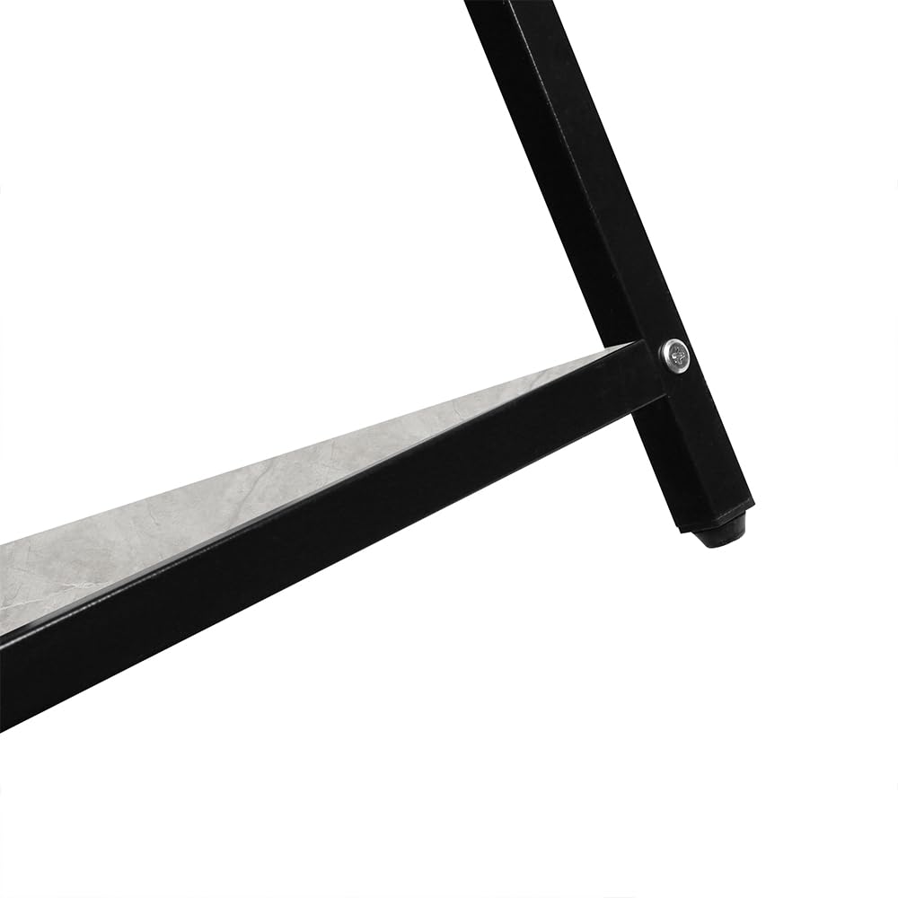 HUOLE Scaffale da cucina, mobile da cucina, bar per caffè con cesto in filo, scaffale per microonde con 8 ganci a S, per cucina, soggiorno, 42 x 90 x 167 cm (B) (aspetto calcareo)
