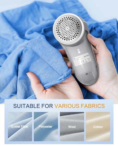 Image of BEAUTURAL Fabric Shaver, Rechargeable Lint Remover for Clothes, Electric Lint Shaver with 6-Leaf Blades, Sweater Shavers to Fuzz, Lint Balls, Pillings, Bobbles for Clothes and Furniture