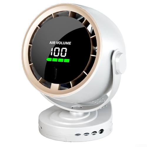 JGmotorfi Ventilador de pantalla digital de rotación de 720 grados, velocidad de viento ajustable de 100 grados para colgar en la pared con ventiladores eléctricos de clip, recargable tipo C ajustable