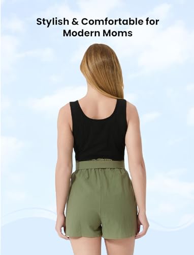 Image of PATPAT Mom and Daughter Matching Jumpsuits - Black Tank Top with Floral Wide-Leg Shorts