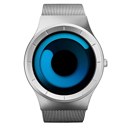 RORIOS Moda Relojes Hombre Personalidad Analógico de Cuarzo Reloj con Acero Inoxidable Correa de Malla Impermeable Relojes de Pulser