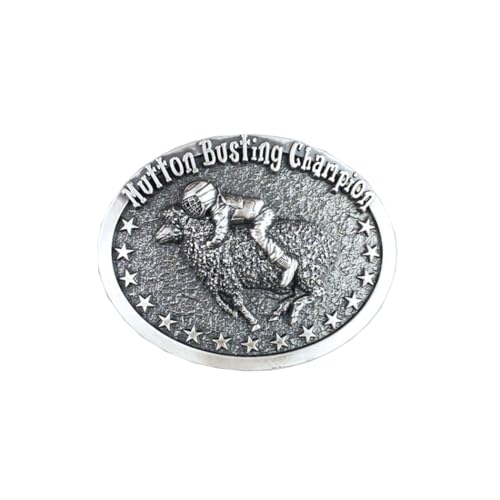 JEAN'S FRIEND Vintage Silver Rodeo Mutton Busting Champion Western Belt Buckle