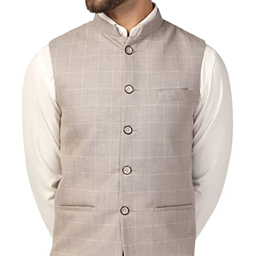 Image of TAHVO Men's Cotton Blend Nehru Jacket