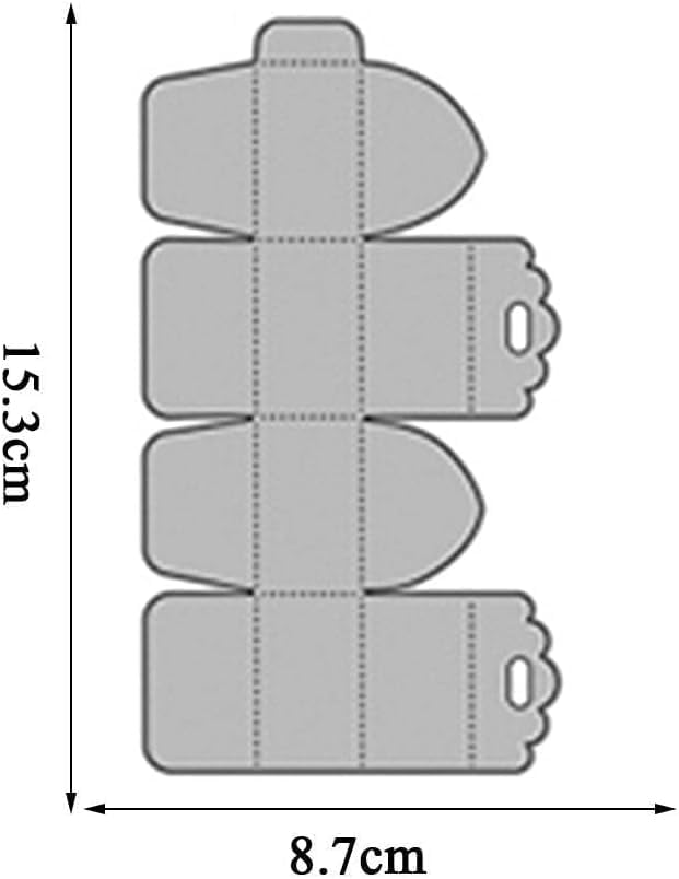 Miniatura 2 de Troqueles de corte de metal plateado, caja de regalo de caramelos, plantillas para hacer cajas de troqueles para manualidades, álbumes de recortes,