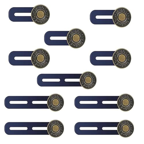 10 hebillas de extensión de metal para cinturón, hebillas ajustables para pantalones, sin costura,hebillas de extensión de cintura para pantalones vaqueros masculinos y femeninos (5 largos y 5 cortos)
