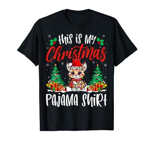 My Bobcat Christmas Xmas Pajama Shirt Bobcat Lover Camiseta
