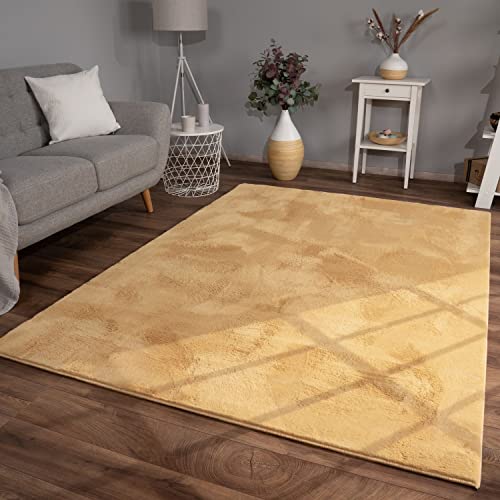 TT Home Wohnzimmer Teppich Hochflor Langflor Kunstfell Weich Modern Unifarben Flauschig, Farbe:...