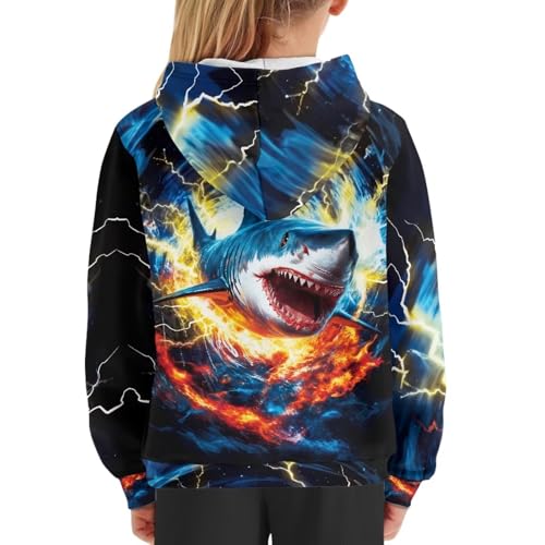 Image of WELLFLYHOM Boys Hooded Sweatshirts Hoodie Pullover Cool Graphic Crewneck Blouses Size 6-16