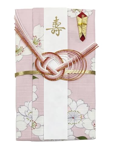 金封 福布 652-1 咲桜 風呂敷 祝儀袋 「日本製」 短冊(寿 御祝 白紙) 無地中包 婚礼用 お祝い袋 のし袋 熨斗袋 25346