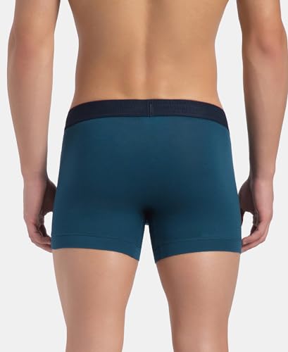 Image of Jockey US60 Men's Super Combed Cotton Elastane Stretch Solid Trunk with Ultrasoft Waistband