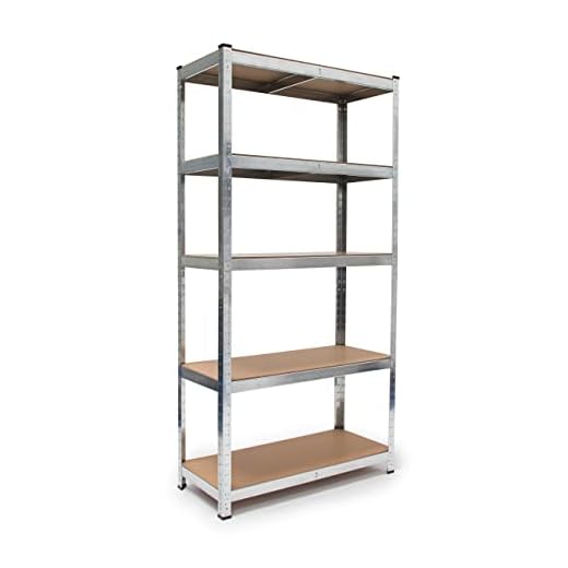 Relaxdays Estantería para Cosas Pesadas de 5 Pisos, Acero, Plateado, 41x90x179 cm