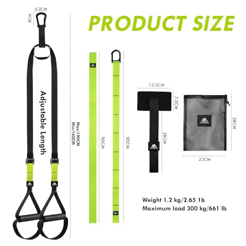 flintronic Sling Trainer Set, Suspension Trainer System, Suspension Trainer Home Gym Equipment with Adjustable Door Anchor, Professional Gym Fitness Training Straps for Indoor & Outdoor - Image 2