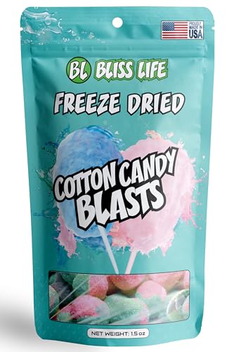 Bliss Life Tiktok Sugar Freeze-Dried Cotton Candy, Asmr Crunchy Candy, Sweet & Sour Spicy Snacks For Kids, Unique Novelty Snack For Kids 1.5oz