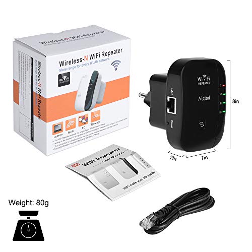 Aigital-WiFi-Repetidor-para-casa-Extensor-de-Red-WiFi24-GHz-300-Mbps-Puerto-Ethernet-Modo-Punto-de-Acceso-Inalambrico-y-Extensor-Antenas-Internas-Compatible-con-Todos-los-routers-y-Fibra