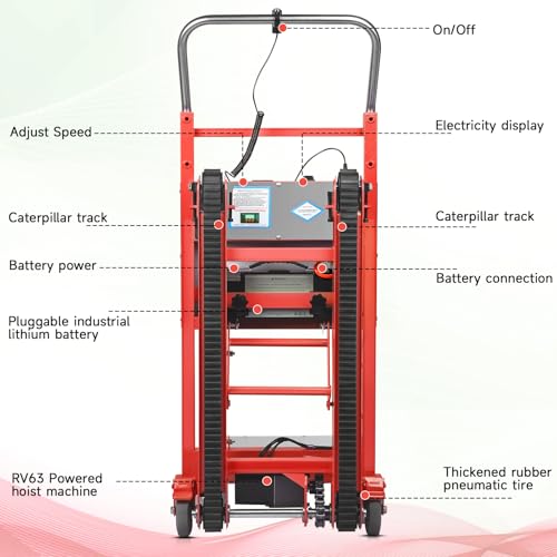 Carretilla eléctrica para escaleras 1250W 900 lbs carga miniatura 6