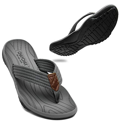 ChayChax Chanclas Hombre Deportivas Sandalias de Playa y Piscina Suave Zapatillas Antideslizante Verano Flip Flops,Gris,42 EU