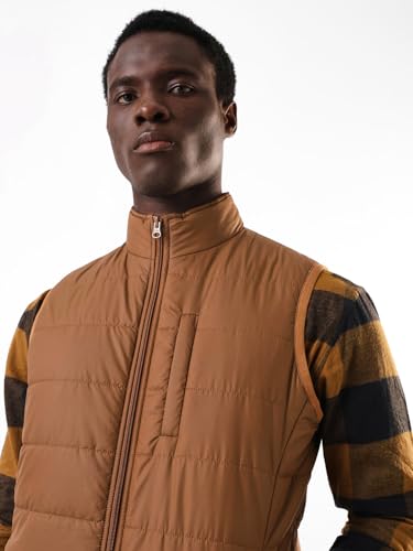 Image of Dennis Lingo Men Regular Fit Polyester Sleeveless Solid Jackets