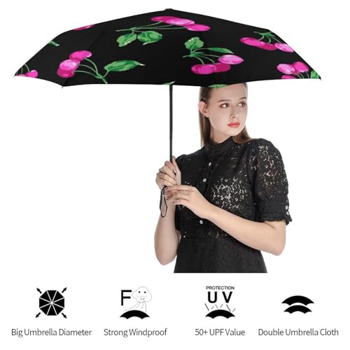 Parapluie compact galaxie violette avec système d'ouverture automatique robuste