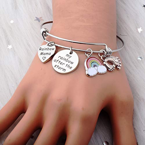 SEIRAA New Mommy Gifts Rainbow Baby Bracelet My Rainbow After the Storm Rainbow Jewelry for Pregnancy Expectant Mother4