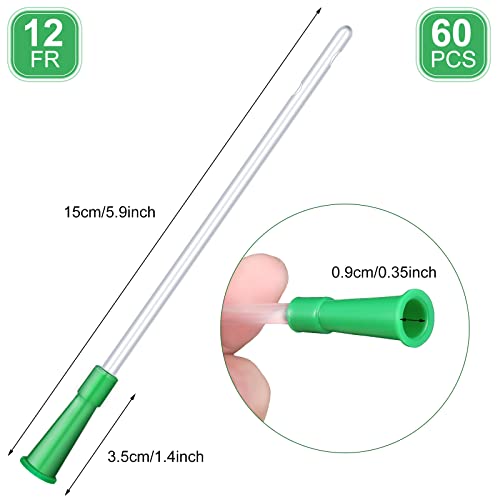 Image of Nuanchu PVC Replacement Tubings Supplies Tubes Kit Clear Replacements Hose with Flexible Rounded End for Smooth Insert(12 FR,60 Pieces)