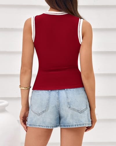 Image of BTFBM High Neck Tank Top for Women Sleeveless Ribbed Y2k Clothes Basic Shirts Going Out Outfits Spring Summer Tops 2026