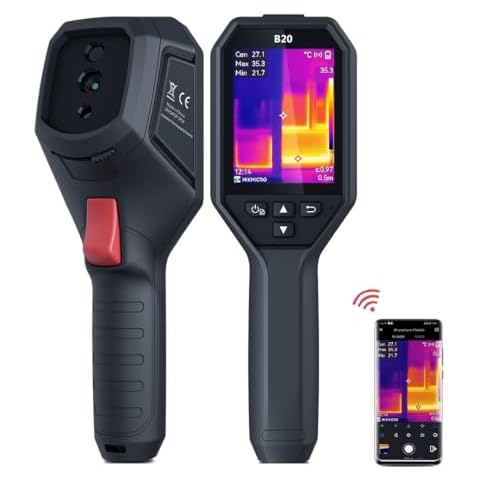 HIKMICRO B20 Thermal Imaging Camera with 2MP Visual Camera, Thermal Camera 256 x 192 IR Resolution, 25 Hz Refresh Rate, 3.2" LCD Screen, Full Screen Measurement Thermal Scanner with WiFi, -4~1022°F Cover
