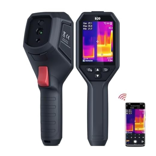 HIKMICRO Cámara térmica B20 con resolución IR de 256x192, cámara visual de 2 MP y WiFi, frecuencia de actualización de 25 Hz, pantalla LCD de 3.2 pulgadas, IP54, temperatura de -20 °C ~ 550 °C.