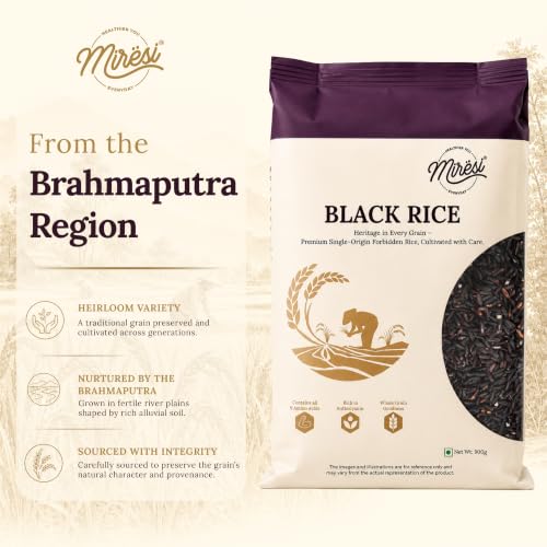 Image of Miresi Premium Black Rice - Whole Grain Goodness - High in Plant Protein & Dietary Fiber - Unpolished, Aromatic & Naturally Gluten-Free - Ideal for Balanced, Everyday Nutrition - 900g