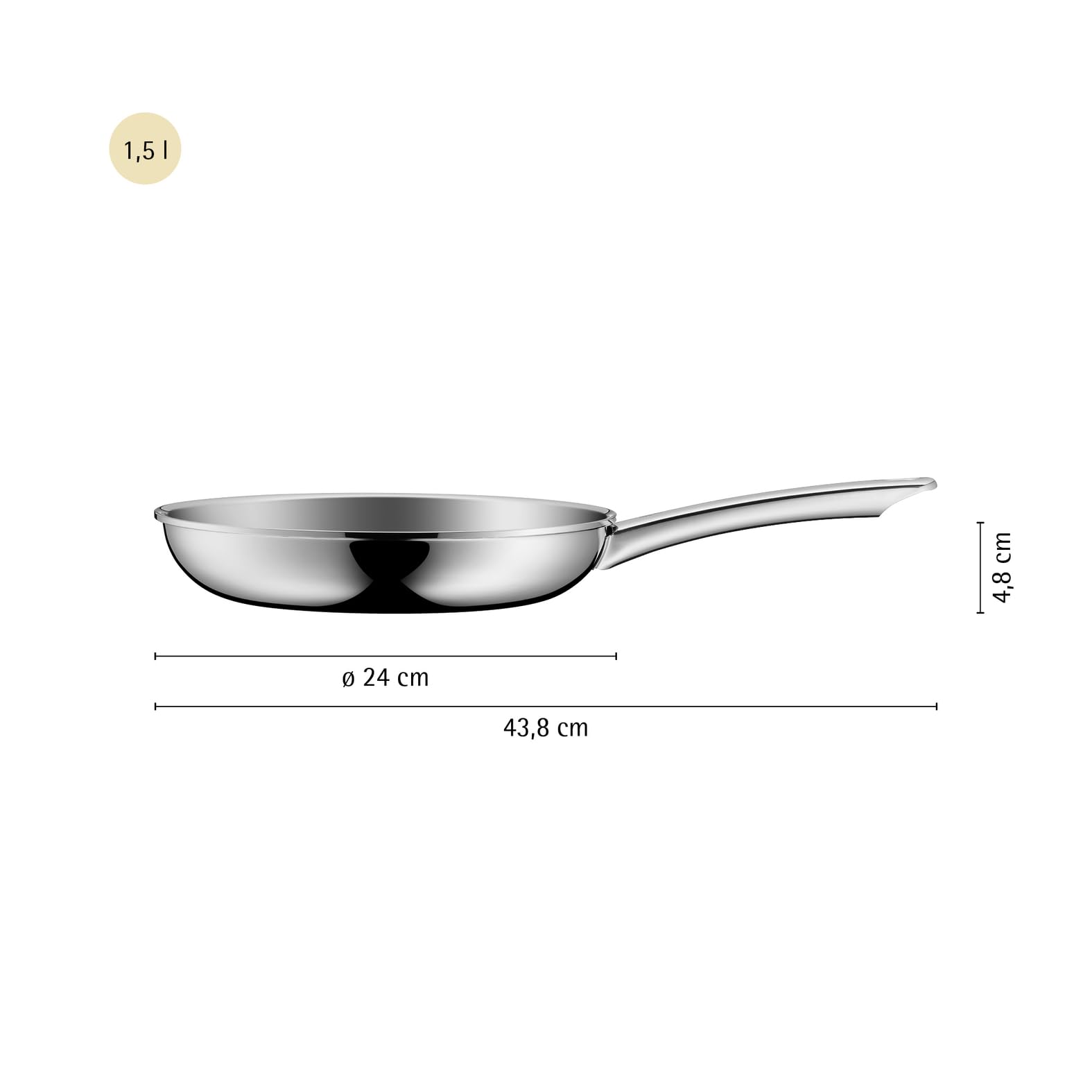 WMF Profi Resist Bratpfanne Induktion, Gas, Elektro, Glaskeramik 24 cm, Mehrschichtmaterial vollbeschichtet, Wabenstruktur, Edelstahlgriff, backofenfest