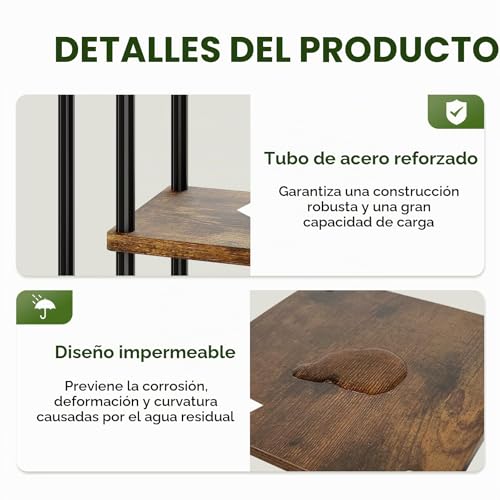 Miniatura 6 de Bamworld Soporte para plantas de 7 Niveles con Luz de Crecimiento, Soporte de Metal Grande para Múltiples Plantas en Interior Exterior Jardín Balcón
