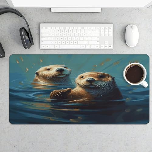 Protector de escritorio Sea Otters Painting 30x60 cm miniatura 5