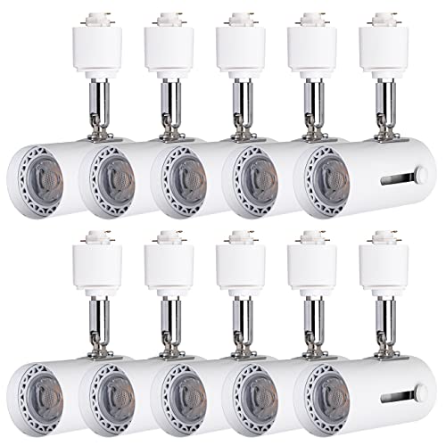EAGLOD Dimmable H Track Lighting Heads,CRI90+ Adjustable LED Track Light Fixtures for Accent Retail Artwork, Linear Track Light H Type -4000K Daylight 120V Halo Type- 10 Pack (White) EAGLOD Dimmable H Track Lighting Heads,CRI90+ Adjustable LED Track Light Fixtures for Accent Retail Artwork, Linear Track Light H Type -4000K Daylight 120V Halo Type- 10 Pack (White)