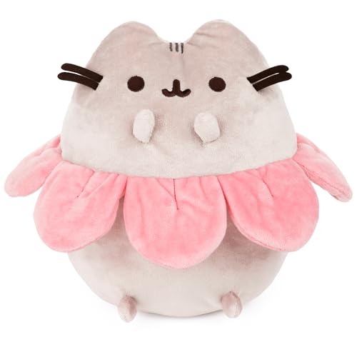 Peluche Pusheen Pétales de fleurs chat gris rose doudou Gund 24cm