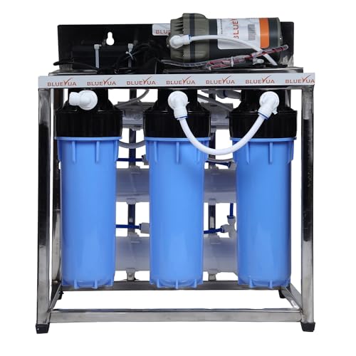 Image of Bluevua 25 LPH commercial UV water purifier Plant 25 Liter Per Hour Blue Stainless steel with TDS Adjuster.