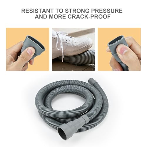 Image of 3.3ft Universal Washing Machine Drain Hose Extension Kit, 7-Piece Set with Adapter, U-Bend Bracket, 4 Clamps, Flexible Washer & Dishwasher Drain Hose, Fits Dehumidifiers & Laundry Machines