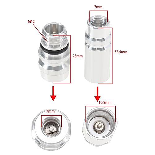 VGOL 2-teilig Set R134A Umrüstadaptersatz für Klimaanlagen 357820795H 357820795J Nachrüstventil aus Aluminiumlegierung