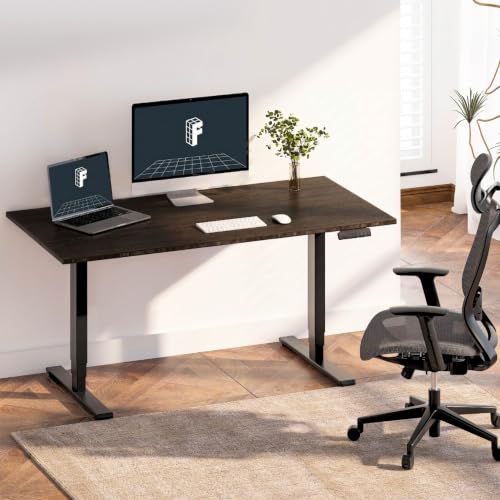 Image of FLEXISPOT E6 Bamboo 3-Stage Dual Motor Electric Standing Desk 48 x 24 Sit Stand Up Desk, Holds 220 lbs, Adjustable Height w /Memory Presets, Solid Walnut Bamboo Desktop & Black Frame, Ships in 2 Boxes