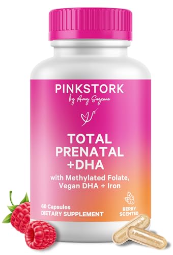 Product Image of the Pink Stork Total Prenatal Vitamins with DHA, Folate, Iron, Choline, and Vitamin...