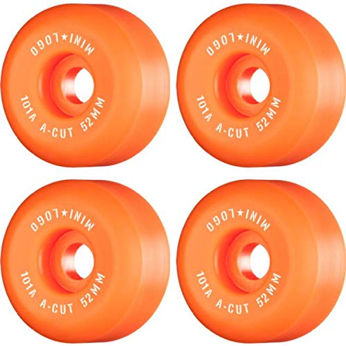 Mini Logo Skateboards A-Cut Orange Skateboard Wheels - 52mm 101a (Set of 4)