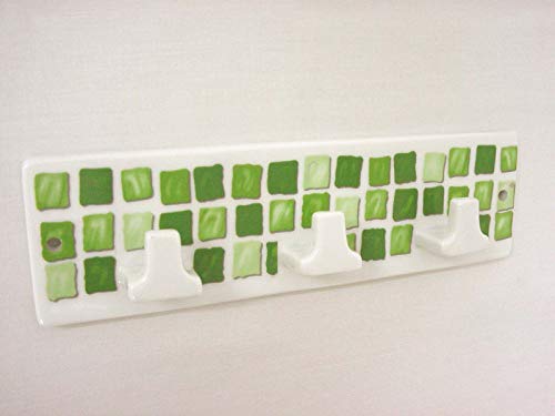 Percha Colgador Gancho Colgar Triple Cubo Pared BAÑO Porcelana Mosaico Verde Cover
